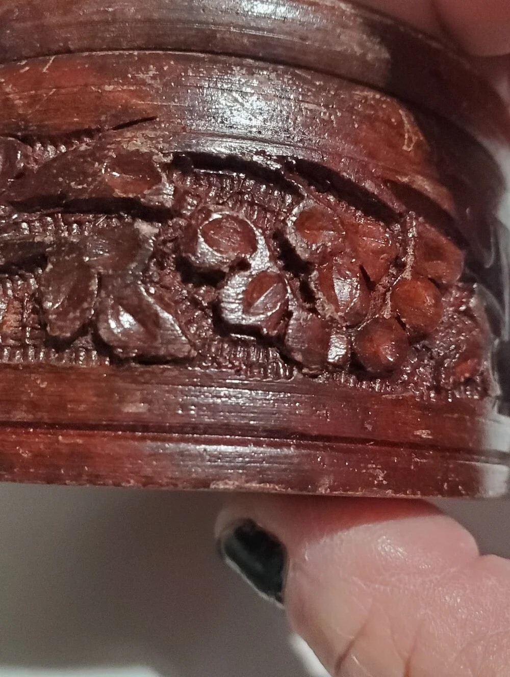 Wood Hand Carved Trinket Box. Storage. Deco. Modern Small